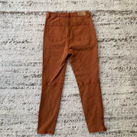 Joie High-Rise Button-Fly Pants in Rust Orange Brown, Size 29 - Picture 7 of 10